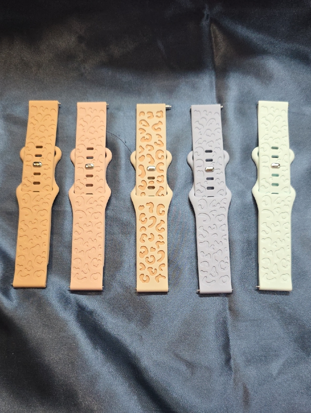 Silicone Leopard Pattern Watch Band - Pastel Multi-Color